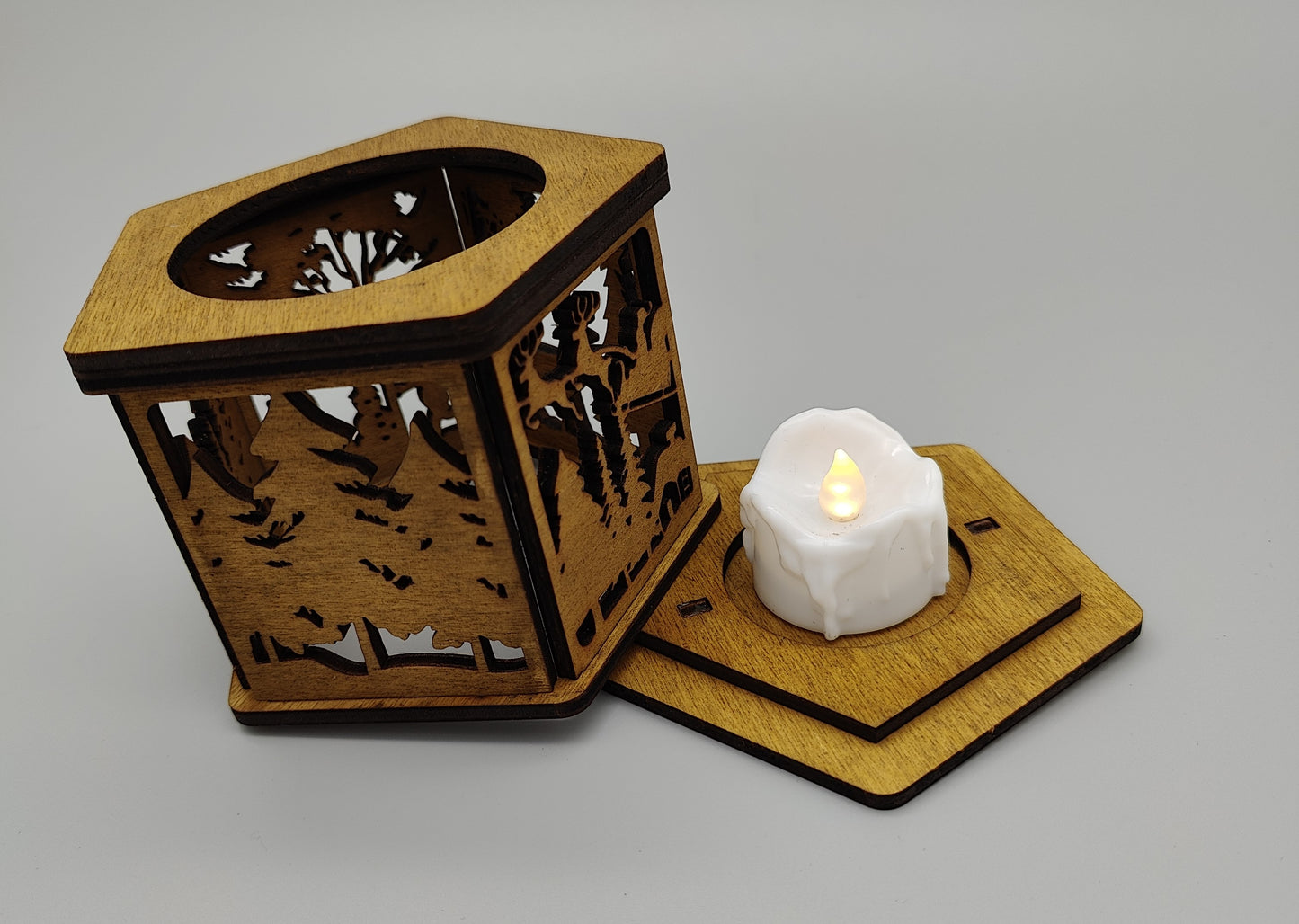 Teelicht mit 5 Motiven